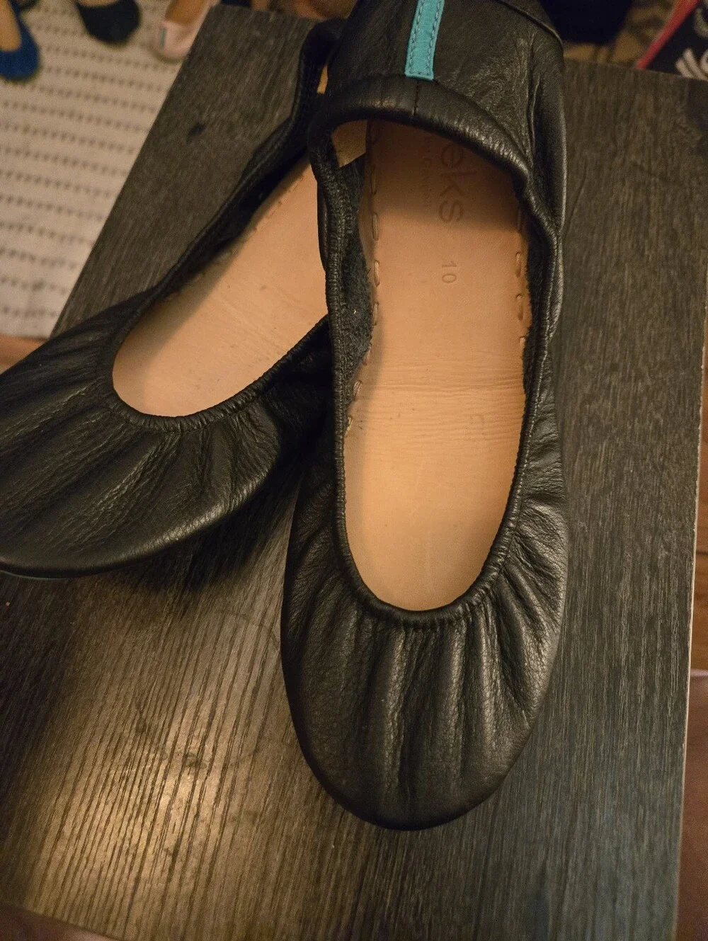 Tieks Matte Black Leather Flats- Size 10
